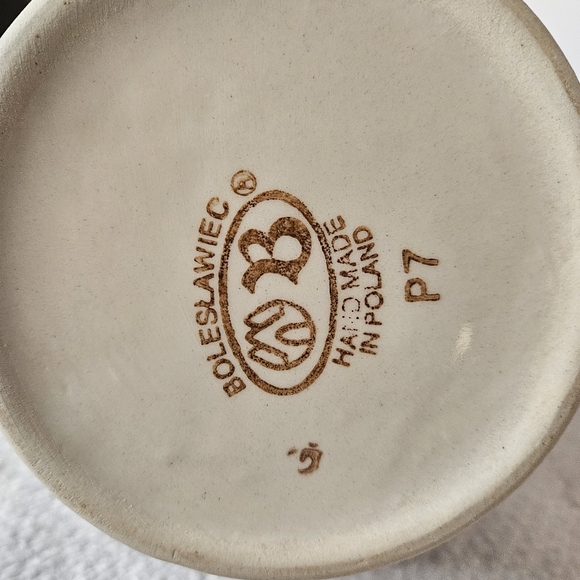 Boleslawiec Americana Polish Pottery Stars & Stripes 9" Pitcher Red White Blue - Picture 5 of 6